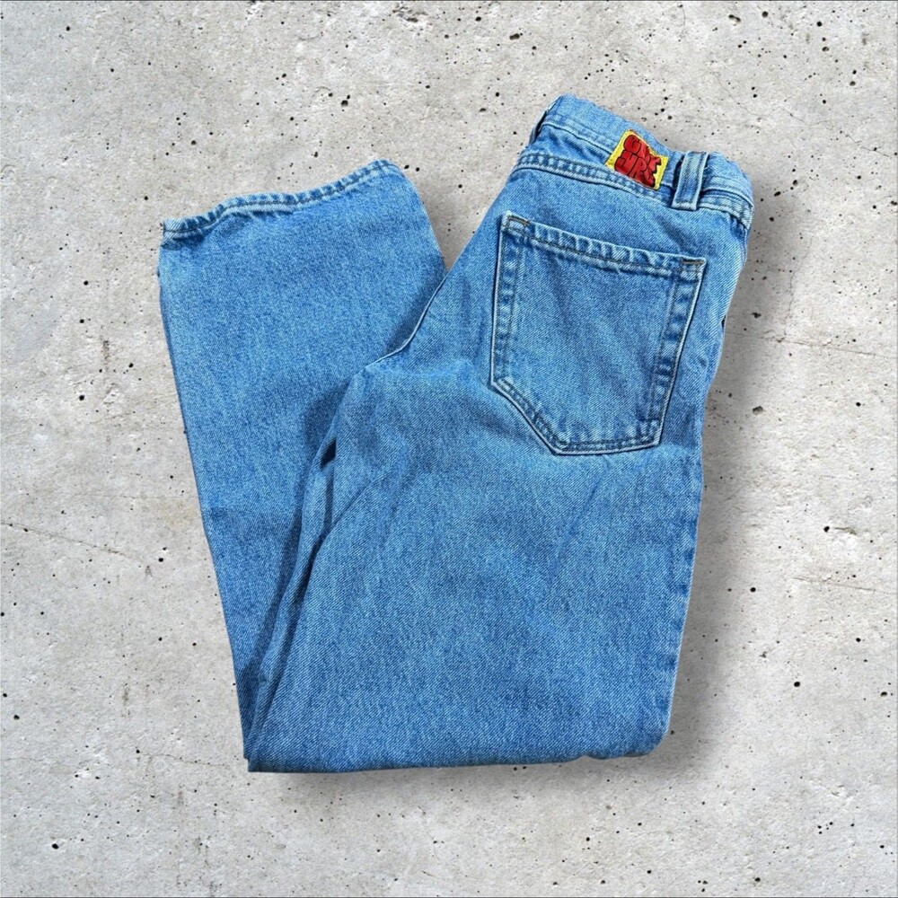 Empyre Baggy Skate Jeans Size 25 Blue Denim Loose Fit Skater Y2K Medium Wash